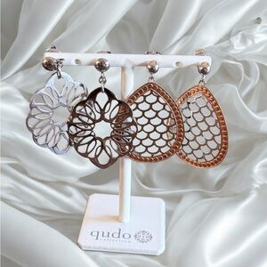 Silver and Gold Earrings Set